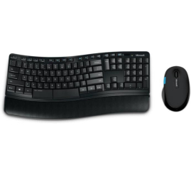 Slika izdelka: Tipkovnica in miš Microsoft brezžična desktop Sculpt Comfort Desktop ENG priložen naslon za zapestja SLO gravura (L3V-00021)