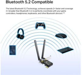 Slika izdelka: TP-LINK AX3000 Wi-Fi 6 Bluetooth 5.2 PCIe Adapter