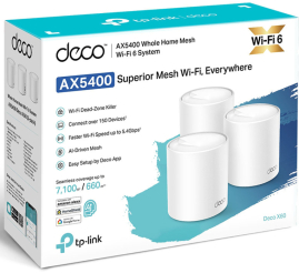 Slika izdelka: TP-LINK Deco X60 V3.20 AX5400 WiFi 6 Mesh 3-pack dostopna točka