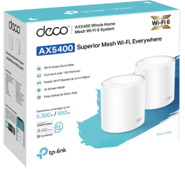 Slika izdelka: TP-LINK Deco X60 V3.20 AX5400 WiFi 6 Mesh 2-pack dostopna točka