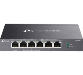 Slika izdelka: TP-LINK Omada DS106GPP 6-port gigabit 3x PoE+ 1x PoE++ unmanaged mrežno stikalo-switch