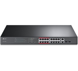 Slika izdelka: TP-LINK TL-SL1218MP 16-Port 10/100 2-port gigabit 16xPoE+ 250W 2xSFP rack mrežno stikalo-switch
