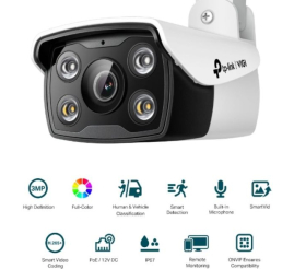Slika izdelka: TP-LINK VIGI 3MP zunanja Full-Color Bullet mrežna kamera C330 6mm