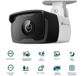 Slika izdelka: TP-LINK VIGI 3MP zunanja IR Bullet 6mm mrežna kamera (do 2304 × 1296 H.265+ 25fps)