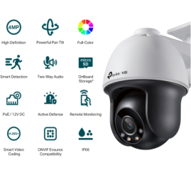 Slika izdelka: TP-LINK VIGI 4MP zunanja Full-Color Pan Tilt mrežna kamera (do 2560X1440 H.265+ 30fps)