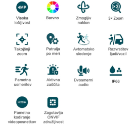 Slika izdelka: TP-LINK VIGI C540V 4MP SHD PAN TILT Full-color bela zunanja nadzorna kamera