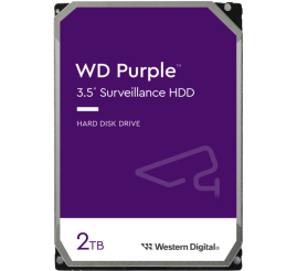 Slika izdelka: Trdi disk 2TB SATA3 WD23PURZ 6Gb/s 256MB Purple - primerno za snemalnike 24/7 delovanje