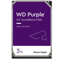 Slika izdelka: Trdi disk 3TB WD WD33PURZ - Purple 256MB 5400rpm - primeren za snemalnike 24/7 (WD33PURZ)