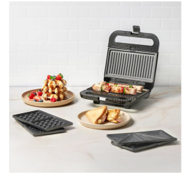 Slika izdelka: Ufesa Robson 3-v-1 opekač s snemljivimi ploščami – za sendviče, gofre in žar, 850 W