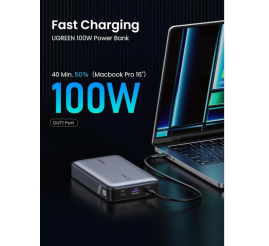 Slika izdelka: Ugreen 100W 20000mAh Prenosna baterija za prenosni računalnik s tremi vrati