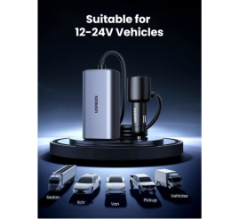 Slika izdelka: Ugreen 150W avto polnilec s 4 priključki