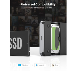 Slika izdelka: Ugreen 2.5 SATA ohišje za disk srebrn - box