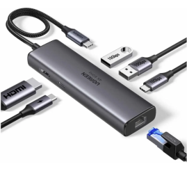 Slika izdelka: Ugreen 6-v-1 USB-C Hub (100 W PD vhod, 4K@30Hz HDMI)