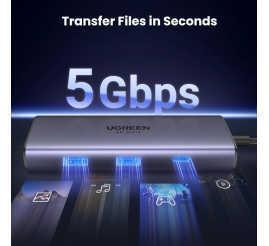 Slika izdelka: UGREEN 6v1 USB C Hub Dual HDMI 4K@60Hz, 100W PD