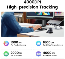 Slika izdelka: Ugreen brezžična ergonomska vertikalna miška z Bluetooth in Wi-Fi povezavo