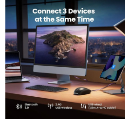 Slika izdelka: Ugreen brezžična miška 5000 DPI 2.4G+BT - črna