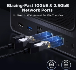 Slika izdelka: Ugreen NASync DXP4800 Plus za 4+2 diska, Intel 8505, 8GB DDR5, 1x2.5GbE in 1x 10GbE mreža