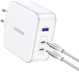 Slika izdelka: Ugreen Nexode 3 portni 140W USB-C polnilnik s PD 3.1 GaN Bel