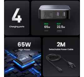 Slika izdelka: Ugreen Nexode 65W polnilec, 2x USB-A, 2x USB-C