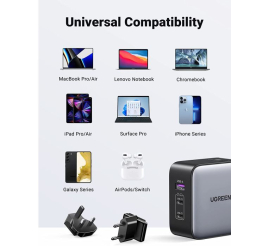 Slika izdelka: Ugreen Nexode 65W USB A + USB C potovalni polnilnik GaN II PD 3.0