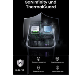 Slika izdelka: Ugreen Nexode Pro 65W 3-Portni GaN USB polnilec s priloženim 1,5M 100W USB-C polnilnim kablom