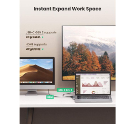 Slika izdelka: UGREEN USB-C Hub za MacBook (HDMI, USB-C, 2x USB 3.0) - box