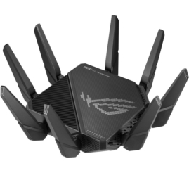 Slika izdelka: Usmerjevalnik brezžični Asus ROG Rapture GT-AX11000 Pro WiFi6 802.11ax AX11000 4804Mbit/s MESH MU-MIMO OFDMA triband 4xLAN 1xLAN/WAN10GB 8x antena (90IG0720-MU2A00)