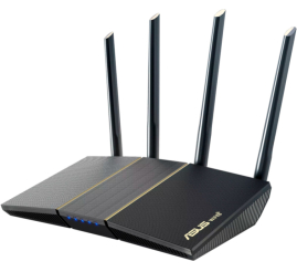 Slika izdelka: Usmerjevalnik brezžični Asus RT-AX57 AX3000 WiFi6 802.11ax AX3000 3000Mbit/s MESH 4xLAN+WAN 4x antena (90IG06Z0-MO3C00)