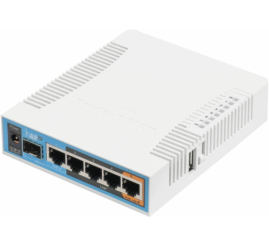 Slika izdelka: Usmerjevalnik brezžični Mikrotik hAP ac WiFi5 802.11ac AC1750 1300Mbit/s dualband 1xSFP 5xLAN 2x notranja antena (RB962UiGS-5HacT2HnT)