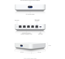 Slika izdelka: Usmerjevalnik žični Ubiquiti Cloud 4xLAN+WAN (UCG-ULTRA-EU)