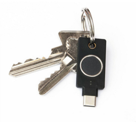 Slika izdelka: Varnostni ključ Yubico YubiKey C Bio, FIDO Edition, USB-C