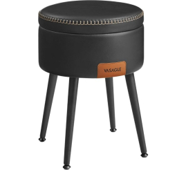 Slika izdelka: VASAGLE EKHO okrogli shranjevalni tabure z oblazinjenim sediščem