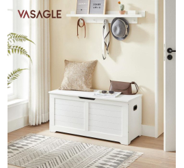 Slika izdelka: VASAGLE klop Bela 40 x 100 x 46 cm