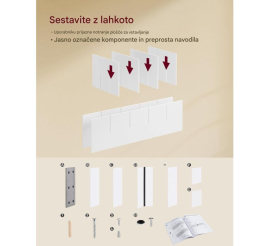 Slika izdelka: VASAGLE klop za čevlje z mehko blazino 30 x 105 x 48 cm, bela