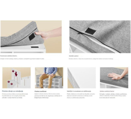 Slika izdelka: VASAGLE klop za čevlje z mehko blazino 30 x 105 x 48 cm, bela