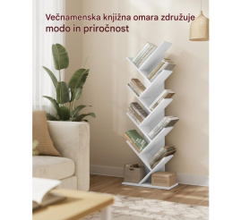 Slika izdelka: VASAGLE knjižna omara v obliki drevesa bela
