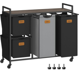 Slika izdelka: VASAGLE košara za perilo črna 4/1 150L