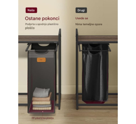 Slika izdelka: VASAGLE košara za perilo črna 4/1 150L