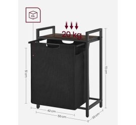 Slika izdelka: VASAGLE košara za perilo, rustikalno rjavo-črna, BLH101B01