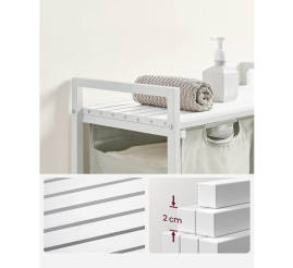 Slika izdelka: VASAGLE košara za perilo s 2 predelki, bela, BLH201W01