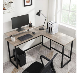 Slika izdelka: VASAGLE L-oblika računalniška miza v barvi greige/črna