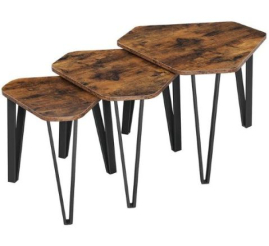 Slika izdelka: VASAGLE Rustikalni set mizic, rustikalno rjava