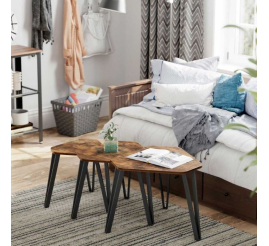 Slika izdelka: VASAGLE Rustikalni set mizic, rustikalno rjava