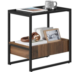 Slika izdelka: VASAGLE stranska mizica, rustikalno rjava