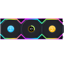 Slika izdelka: Ventilator Lian-Li UNI FAN SL Wireless LCD 120mm črna ARGB (3 pack + kontroler)