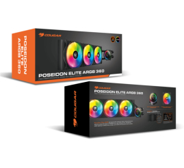 Slika izdelka: Vodno hlajenje Cougar Poseidon Elite - 360mm ARGB črna (CGR-PSDELRGB-B-360)