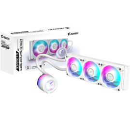 Slika izdelka: Vodno hlajenje Gigabyte AORUS WATERFORCE X II - 360mm RGB bela (AORUS WATERFORCEX II 360 ICE) 