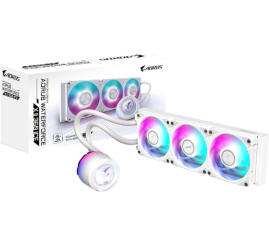 Slika izdelka: Vodno hlajenje Gigabyte AORUS WATERFORCE II - 360mm RGB bela (GP-AORUS WATERFORCE II 360I)