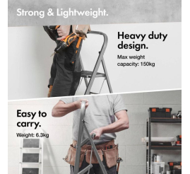 Slika izdelka: VonHaus 3 polična jeklena lestev