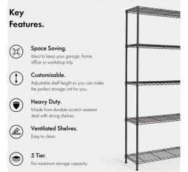 Slika izdelka: VonHaus 5-stopenjski žični regal